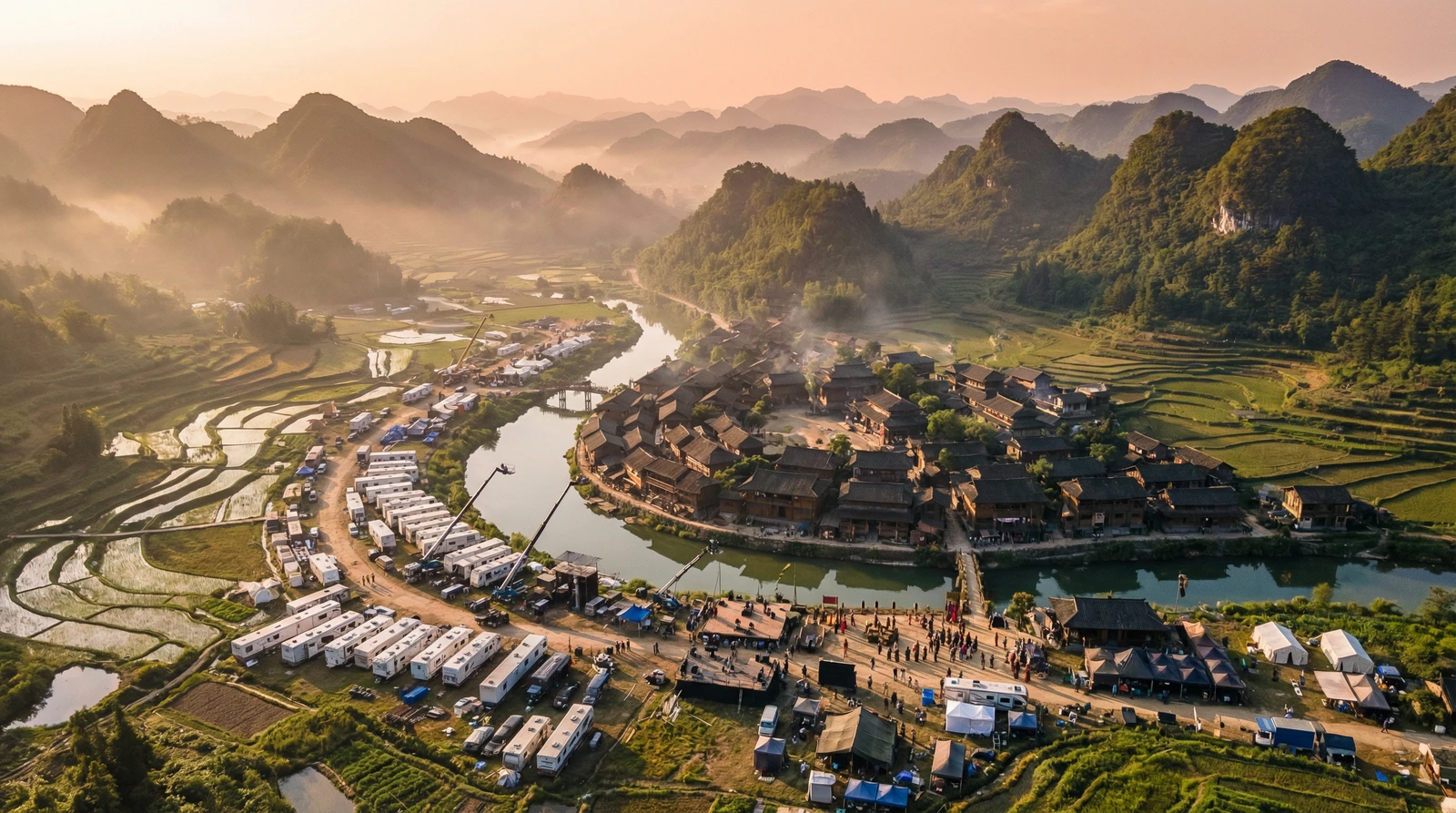 麻豆海角社区栏目航拍外景拍摄基地全景