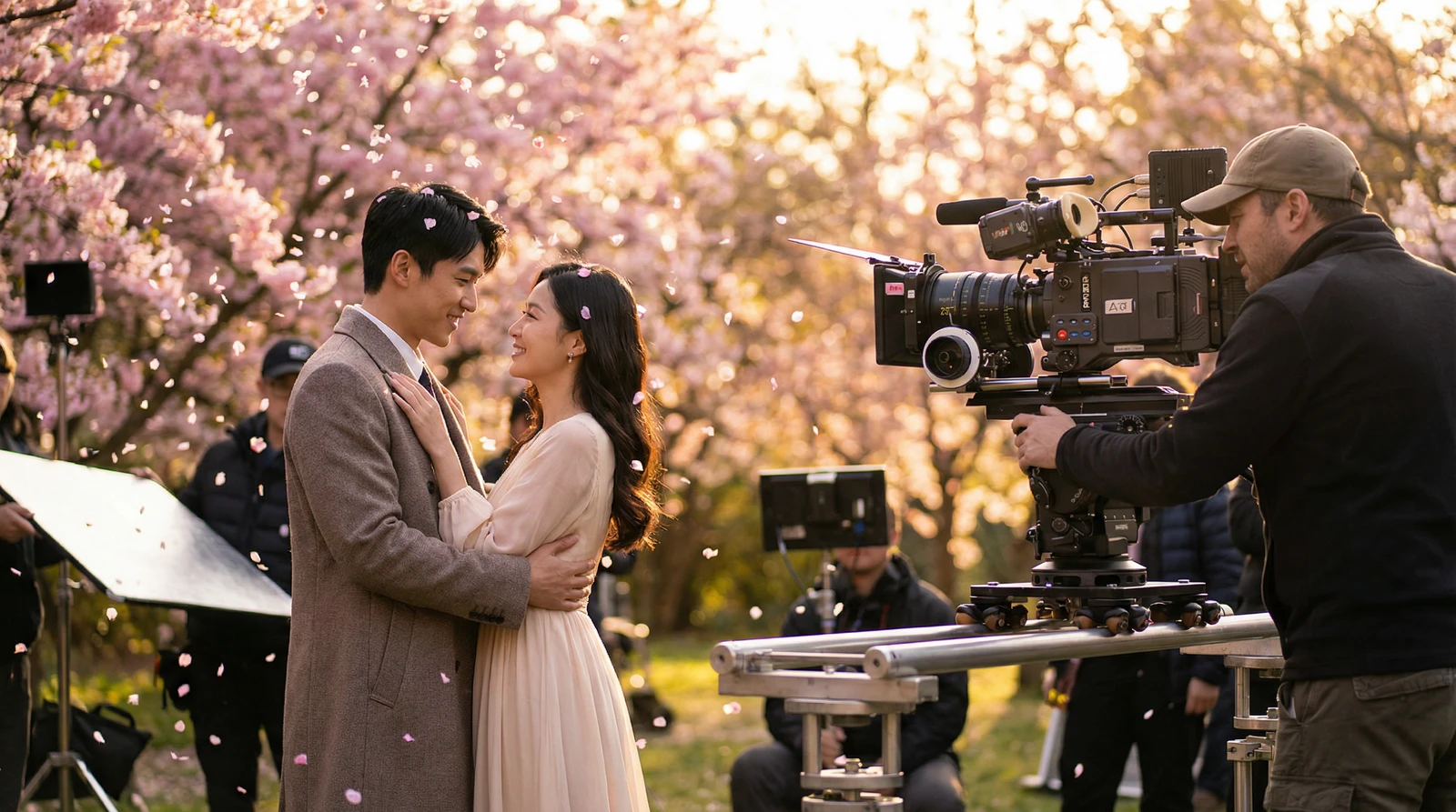 麻豆萝莉岛栏目樱花园浪漫场景拍摄花絮